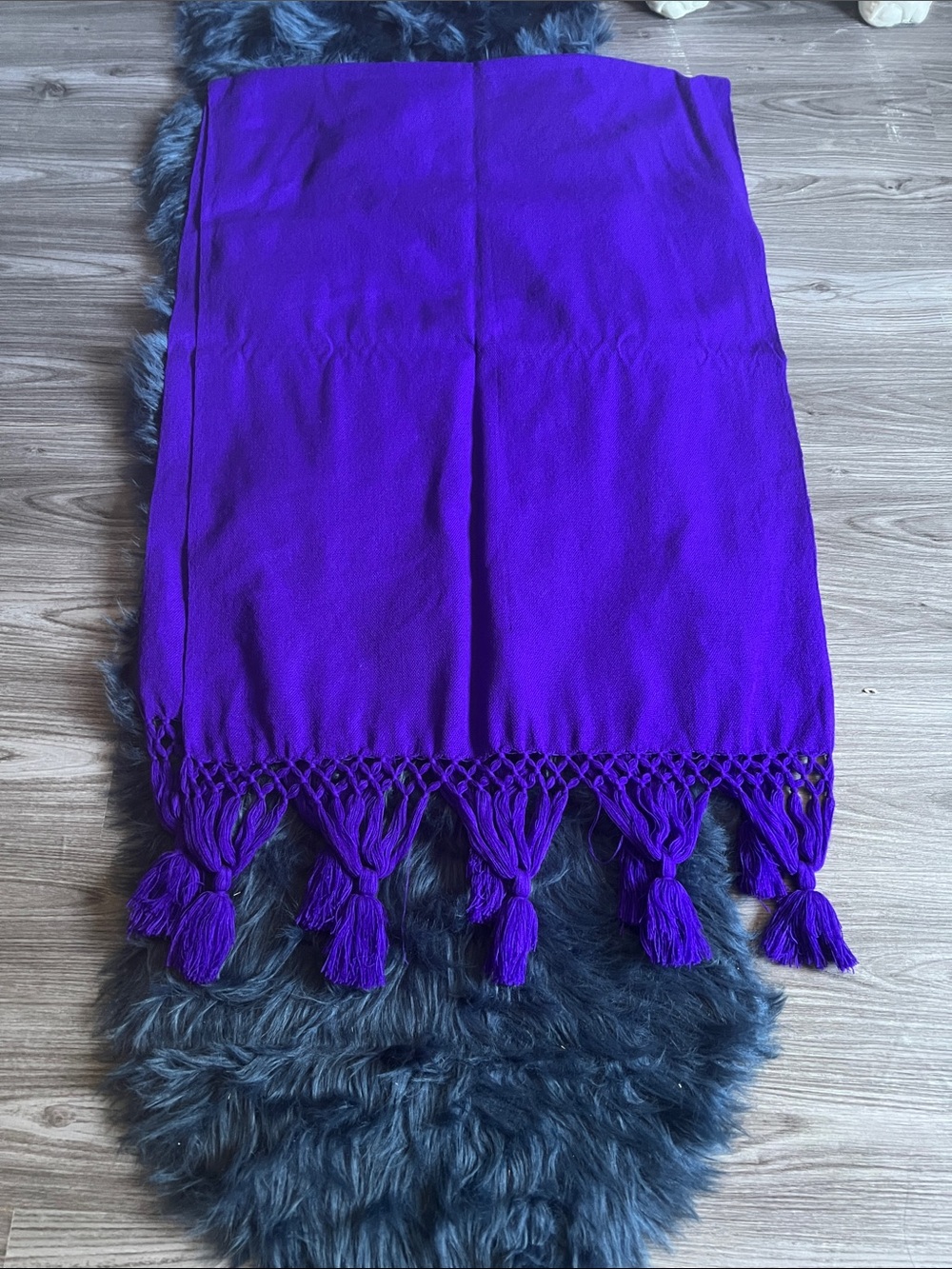 Purple Tassel Hem Women’s Scarf